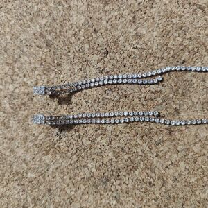 Dazzling Silver Rhinestone Drop Earrings